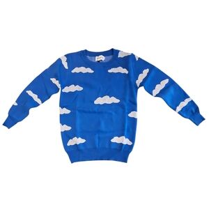 Sky Blue Cloud Pattern Sweater